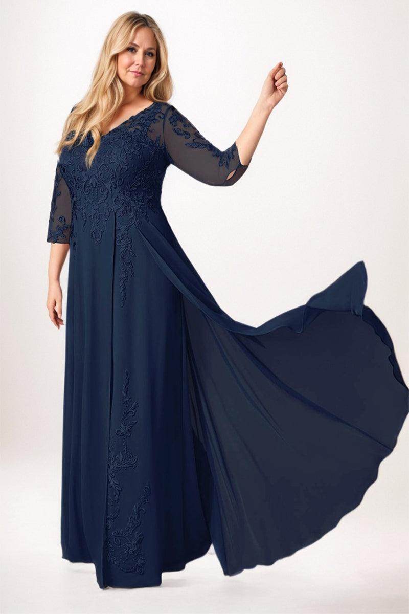 A-Line Maxi Chiffon Mother Dress CM0259 - COCOMELODY